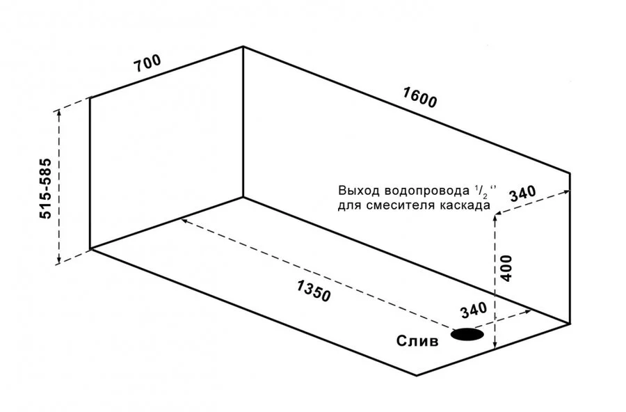 Ванна акриловая Relisan Мега 160 х 70 см, прямоугольные - фото 5