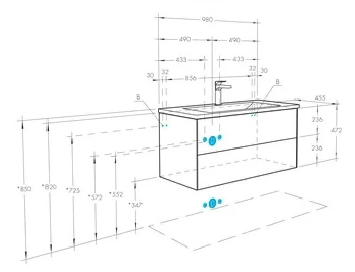 Тумба под раковину подвесная Акватон Сохо 100 см слэйт/галька серая, в наличии - фото 2