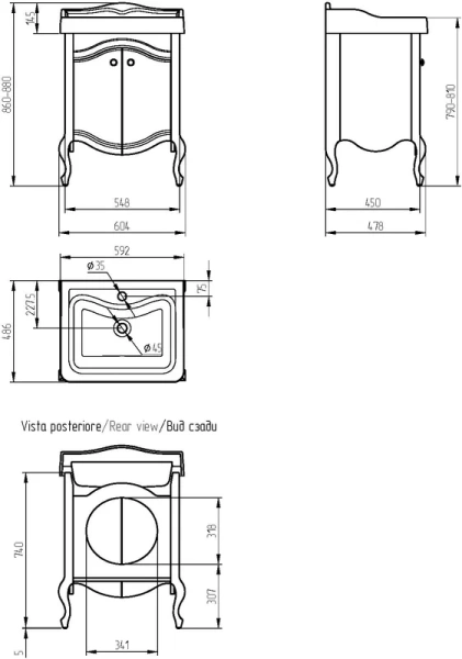 Тумба под раковину напольная Migliore Impero 60 см Noce - фото 4