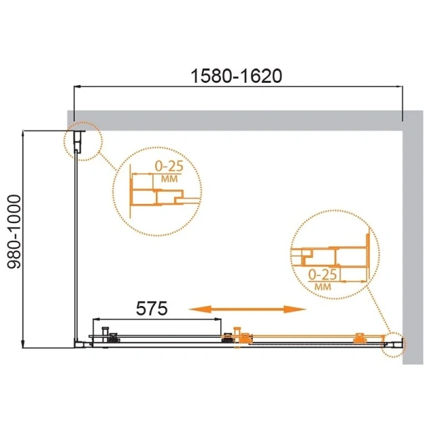 Душевой уголок Cezares Molveno 160x100 см стекло прозрачное - фото 2