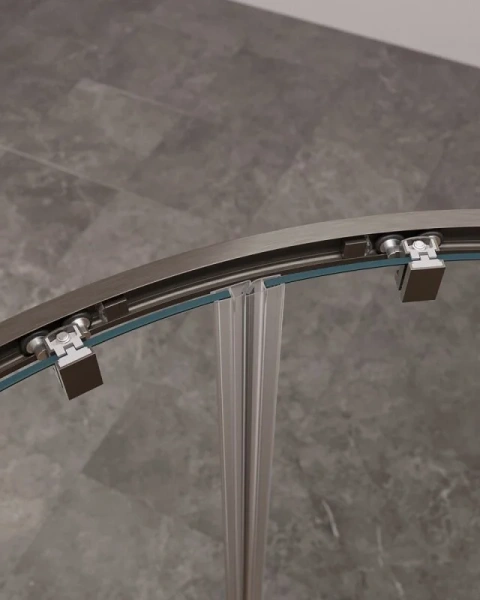 Душевой уголок Cezares Molveno 90х90 см стекло прозрачное профиль оружейная сталь, стеклянные, угловые, без поддона - фото 6