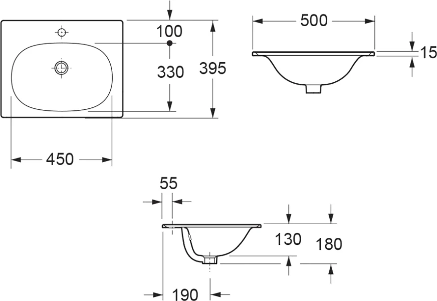 Раковина мебельная Cezares 50 см керамическая, нет в наличии - фото 2
