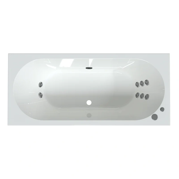 Гидромассажная ванна Радомир Вальс 1-80-2-0-0-183, 180 х 80 см, рама-подставка, фронтальная панель, слив-перелив, гидромассаж Релакс хром КУ 100, датчик уровня воды, массаж спины и ступней, белая, прямоугольные - фото 5