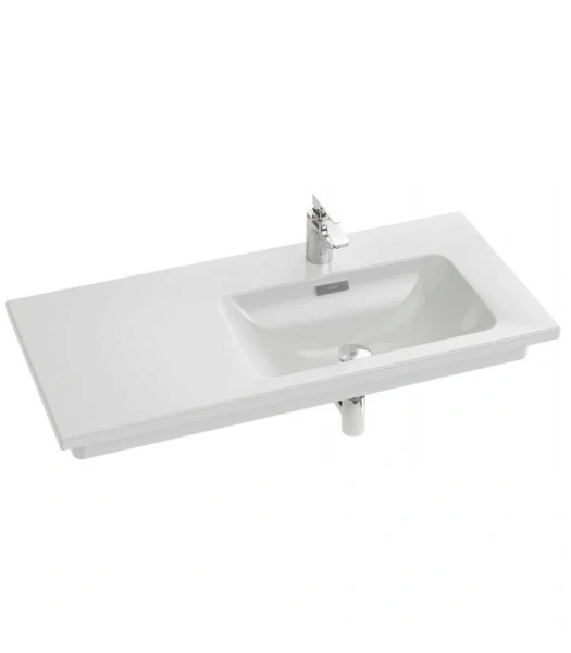 Тумба под раковину подвесная Jacob Delafon Madeleine 100 см правая, белая глянцевая