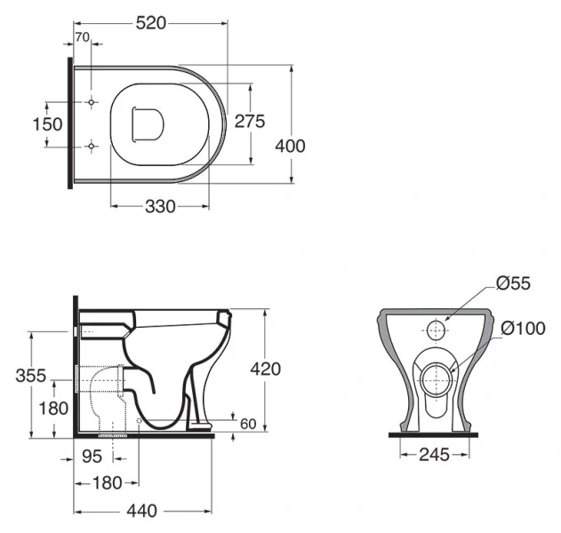Унитаз напольный Azzurra Charme CHA100/P bi - фото 3