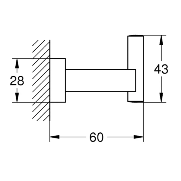 Крючок для ванной Grohe Essentials Cube хром - фото 2