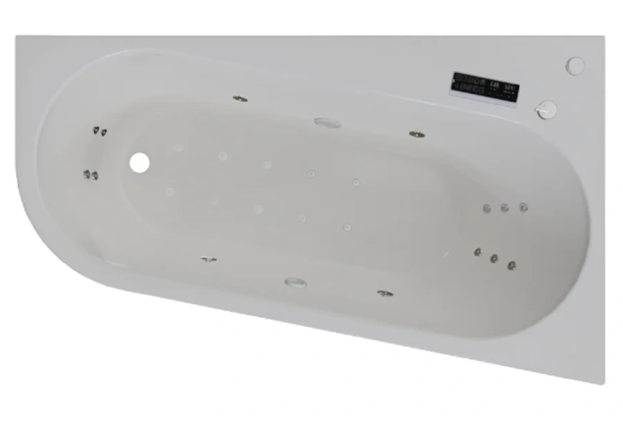Гидромассажная ванна Радомир Вальс Прима 1-83-2-1-0-357/1-83-2-2-0-357, 170 x 100 см, L/R, рама-подставка, фронтальная панель, слив-перелив, гидромассаж Люкс хром КУ 400, датчик уровня воды, turbo pool, озонатор, хромотерапия, радио, массаж спины, ступней - фото 2