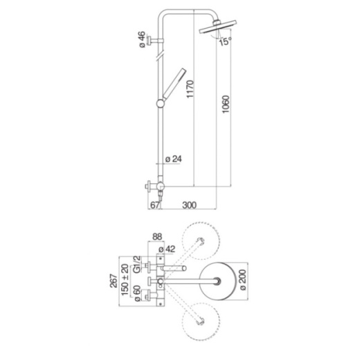 Душевая стойка Nobili Live глянцевый хром - фото 2