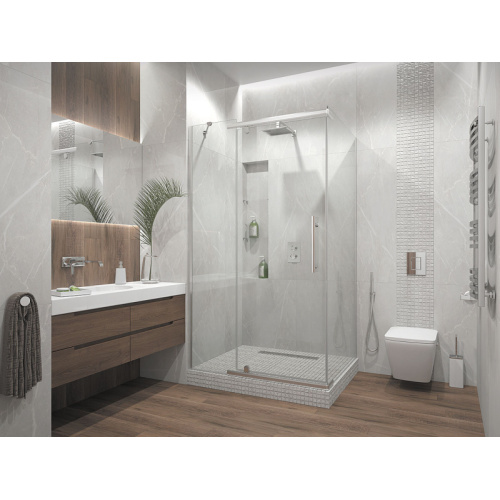 Душевой уголок прямоугольный стекло прозрачное Erlit Comfort, современные, hi-tech - фото 3