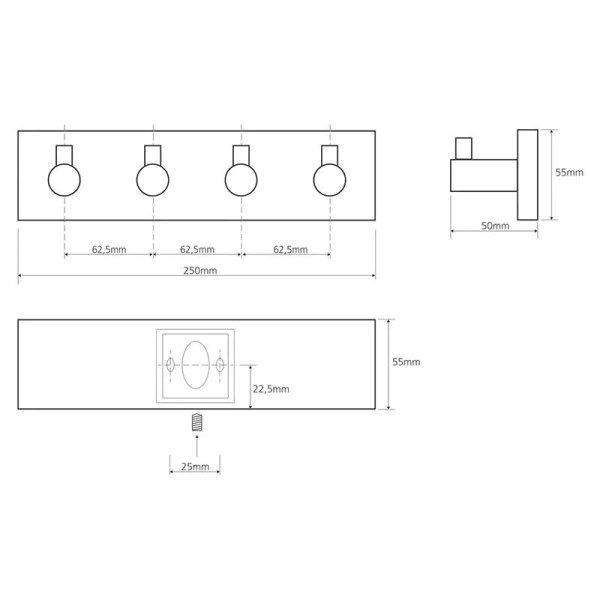 Крючок для ванной Bemeta Beta на хромированной пластине - фото 2