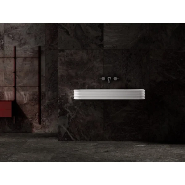 Раковина Abber Stein 100 см белая матовая - фото 4