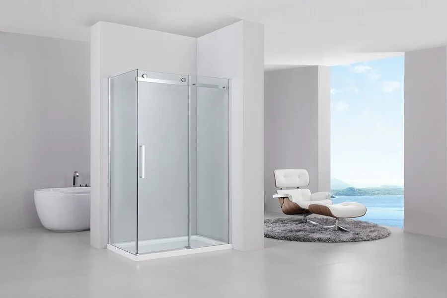 Душевой уголок Black&White Stellar Wind 100x80 см профиль хром, стекло прозрачное - фото 3