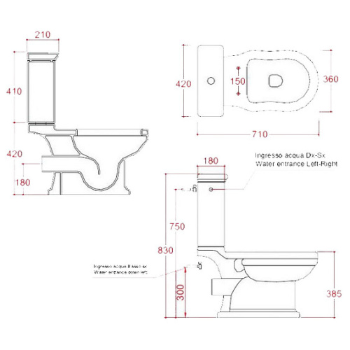 Бачок для унитаза ArtCeram Hermitage черный - фото 2