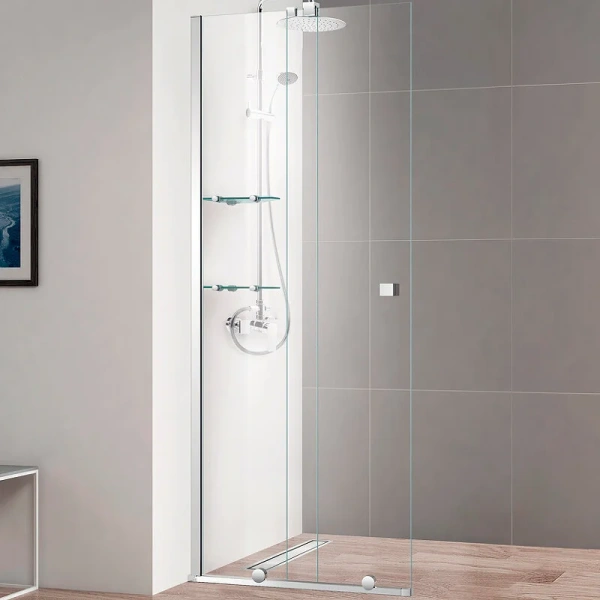 Душевая перегородка Cezares Stream 80 см стекло прозрачное, хром - фото 3