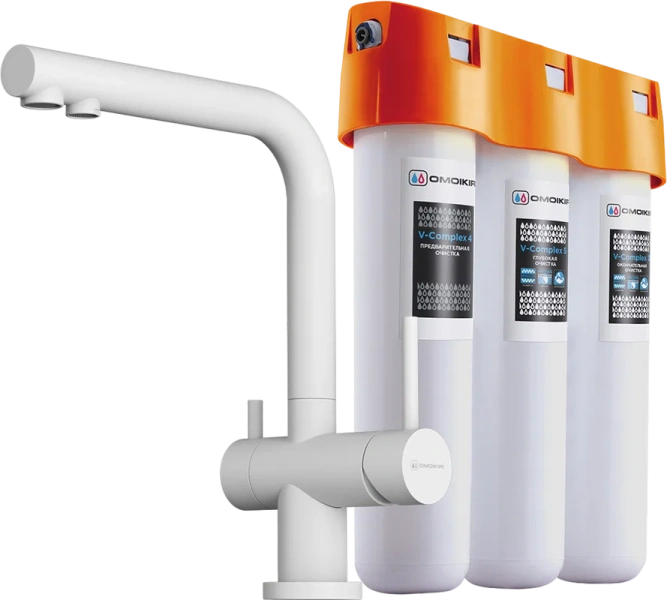 Смеситель для кухни Omoikiri Nagano-WH-P белый - фото 1