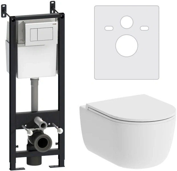 Унитаз с инсталляцией Damixa Sirius DX86.IS101 с клавишей и сиденьем