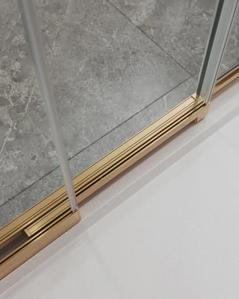Душевая дверь в нишу Cezares Molveno 120 см стекло прозрачное профиль золото, в наличии - фото 8