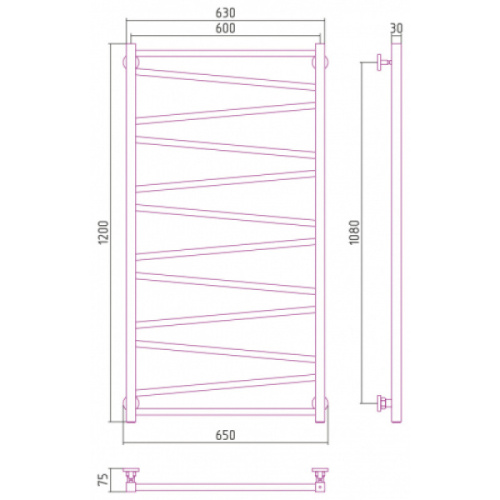 Полотенцесушитель водяной Сунержа Сирокко 60х120 см другие цветовые решения - фото 2