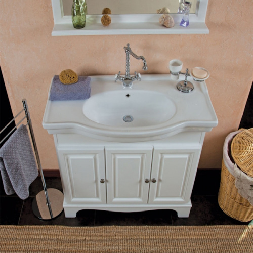 Раковина-консоль керамическая, цвет белый, 1 отв. под смес., с кольцом перелива цвета хром, La Beaute Michel LA8390, по запросу - фото 2