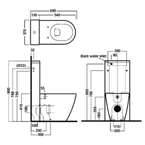 Унитаз напольный Hatria Fusion YXVD01 35х55 см - фото 3