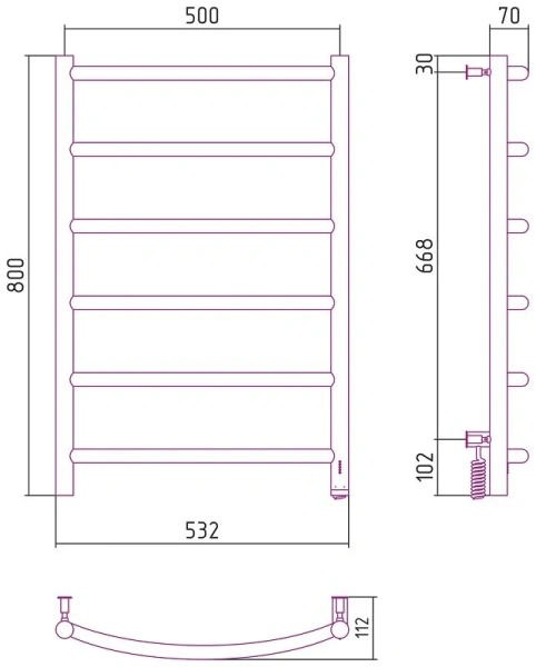 Полотенцесушитель электрический Сунержа Галант 4.0 50х80 см правый без покрытия, лесенка, вертикальные - фото 4