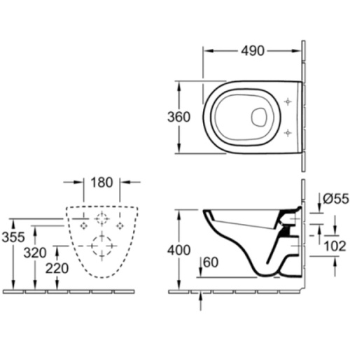 Унитаз подвесной Villeroy&Boch O.novo 568810 - фото 3