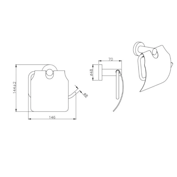 Бумагодержатель Акватек Вега с крышкой хром - фото 2