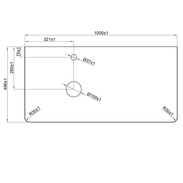Столешница Misty Роял 100 см черная, в наличии - фото 2