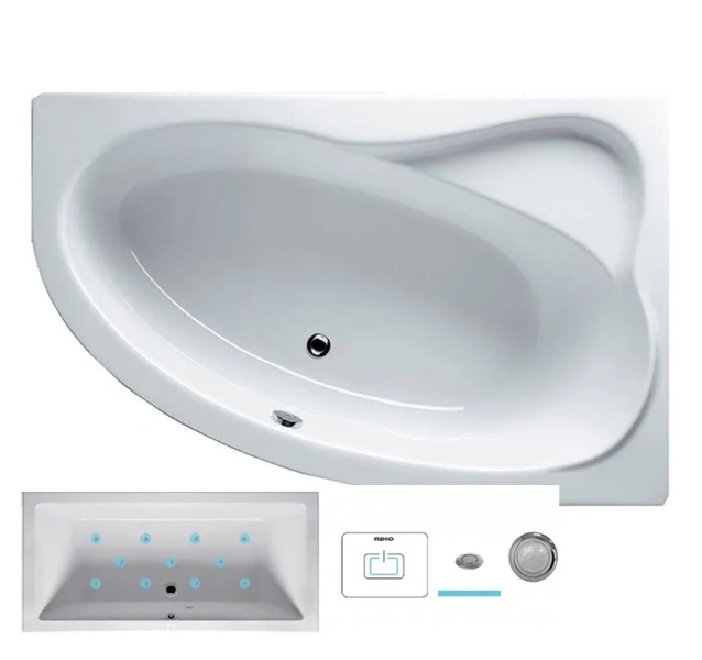 Ванна гидромассажная Riho Lyra 170 x 110 см, AIR, левая/правая - фото 1