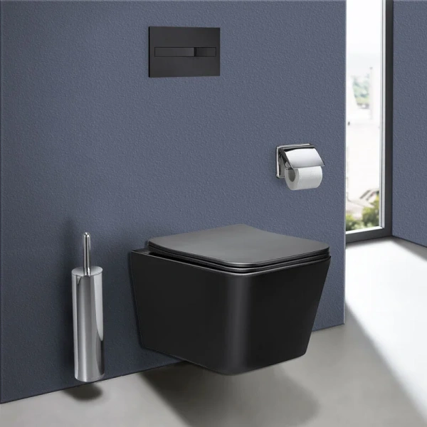 Унитаз подвесной Vincea Q-Line черный матовый, прямоугольной формы - фото 9