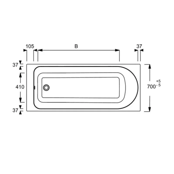 Ванна из искусственного камня Jacob Delafon Odeon Rive Gauche 150х70 см встраиваемая, с ножками - фото 3