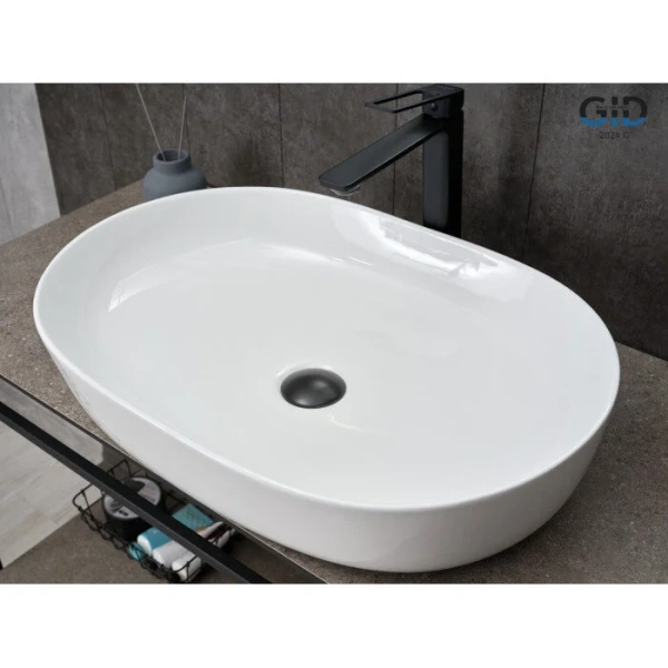 Раковина GID Lago D1348 61 см белая, в форме чаши, круглой формы - фото 5