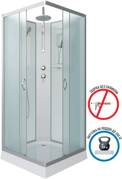 Душевая кабина Niagara Classic 90х90 см стекло матовое, квадратные - фото 2