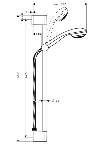 Душевой гарнитур Hansgrohe Crometta 85 регулируемый держатель ручного душа - фото 3