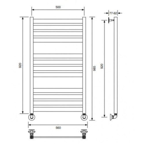 Полотенцесушитель водяной Ника Modern 100x50 см белый матовый - фото 2