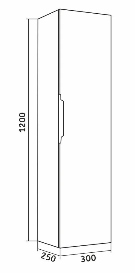 Шкаф-пенал подвесной Grossman Кросс 30 см бетон, в наличии - фото 2