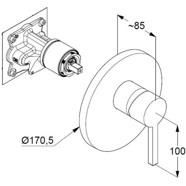 Смеситель для душа Kludi Nova Fonte 20655 встраиваемый - фото 2