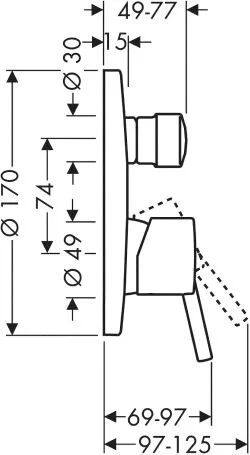 Смеситель для душа Hansgrohe Talis S 32475000 однорычажный - фото 2