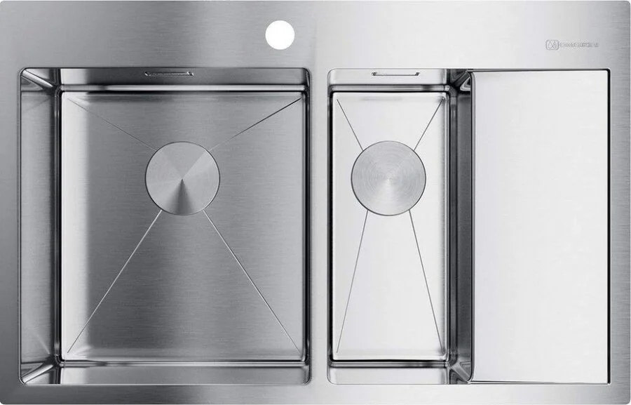 Мойка для кухни Omoikiri Akisame 78-2-GM-R 78 см вороненая сталь чаша справа - фото 4