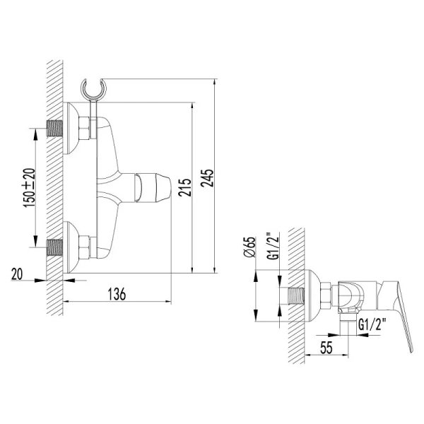 Смеситель для душа, хром Lemark Partner LM6559C - фото 2
