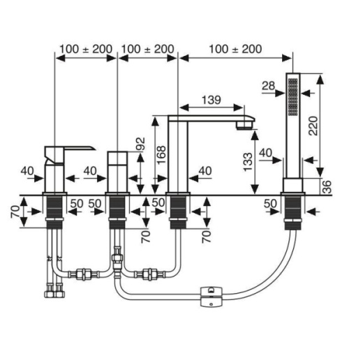 Смеситель для ванны Emmevi Sicily CR38120 - фото 2
