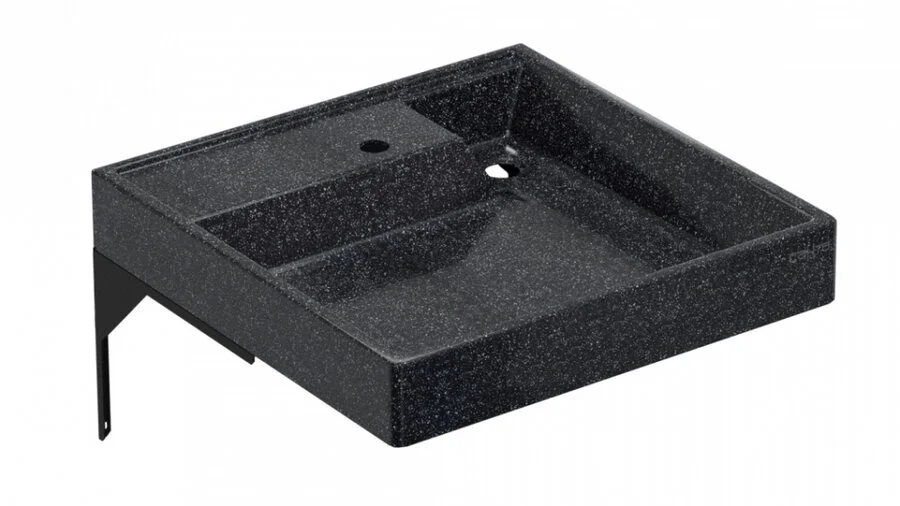 Раковина над стиральной машиной СанТа Юпитер 60 см черная - фото 4