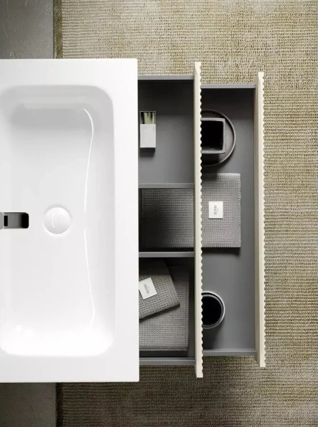 Тумба с раковиной подвесная Sancos Snob R SNR100 см с ящиками, окрашенные - фото 9