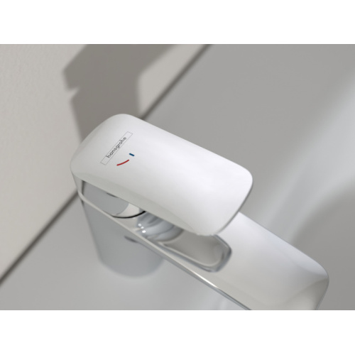 Смеситель для раковины Hansgrohe Logis однорычажный, высокие, из латуни, округлая форма, с донным клапаном - фото 5
