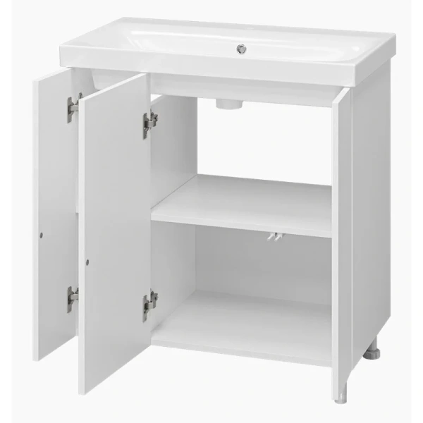 Тумба с раковиной напольная Misty Лира 80 см с дверцами, моноблок - фото 5