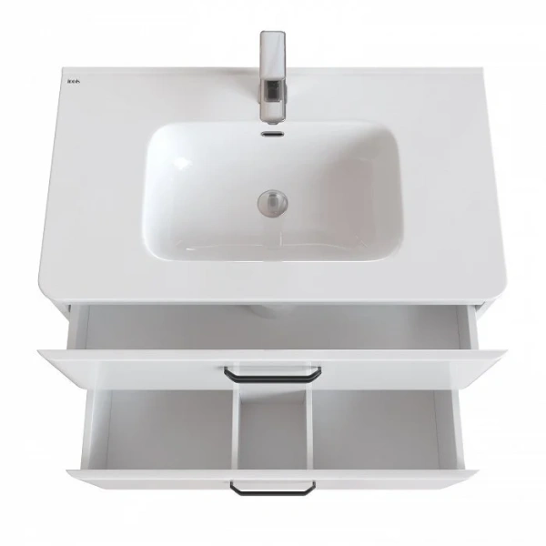 Тумба с раковиной подвесная IDDIS Brick BRI80W0i95K 80 см с двумя выдвижными ящиками - фото 4