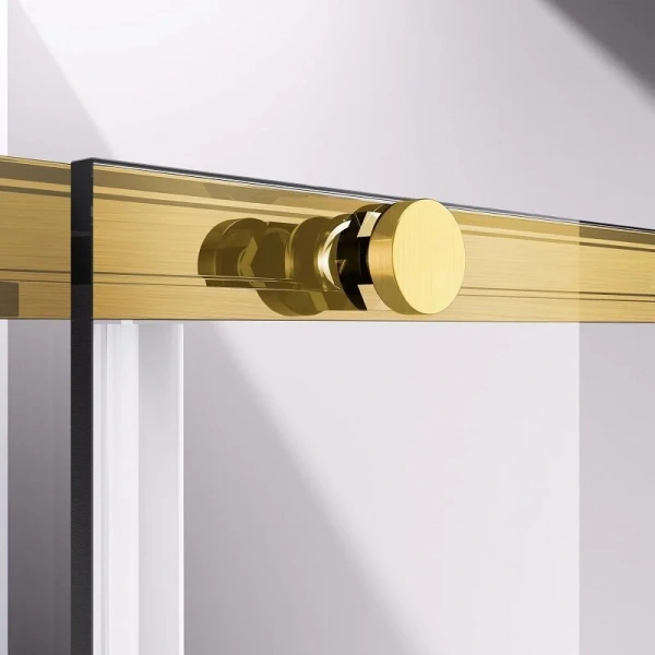 Душевой уголок Vincea Slim-N 110х90 см профиль брашированное золото, стеклянные, угловые, без поддона - фото 5