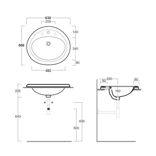 Раковина встраиваемая Simas Lavabi d’arredo Monia S 51 - фото 4