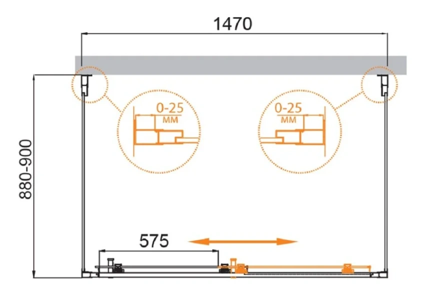 Душевой уголок Cezares Molveno 150х90 см прозрачное стекло профиль оружейная сталь - фото 2