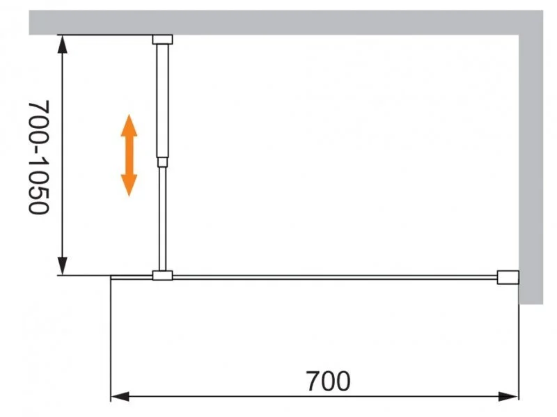 Душевая перегородка Cezares Liberta 70 см профиль хром - фото 2